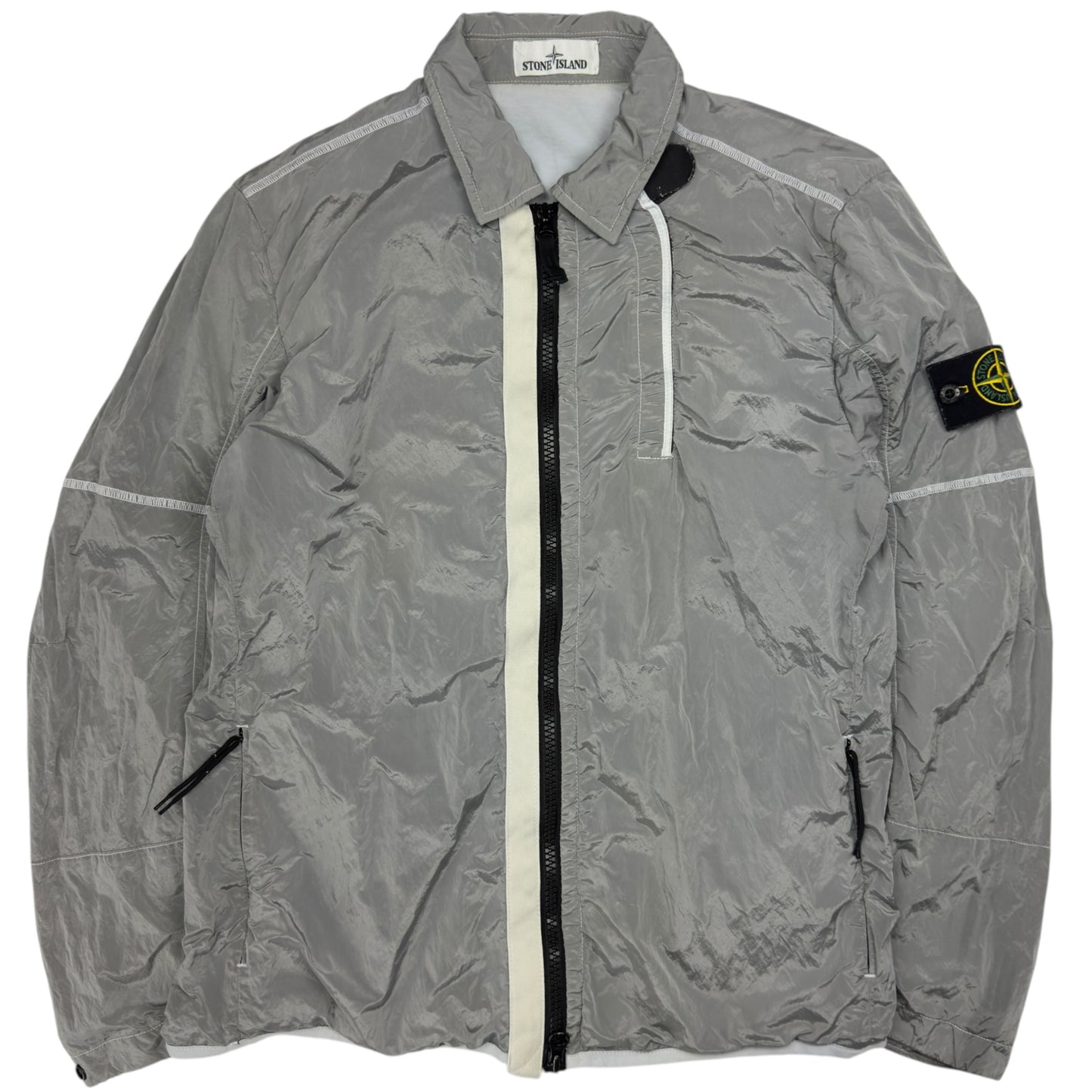 A/W 18 Stone Island Lined Nylon Metal Overshirt - Silver