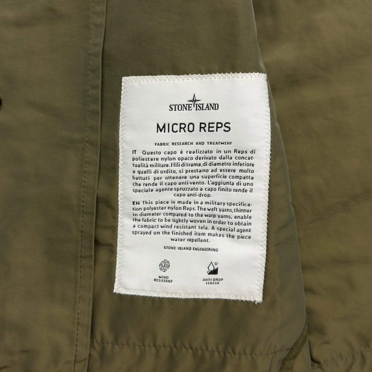 S/S 21 Stone Island Micro Reps Jacket - Khaki