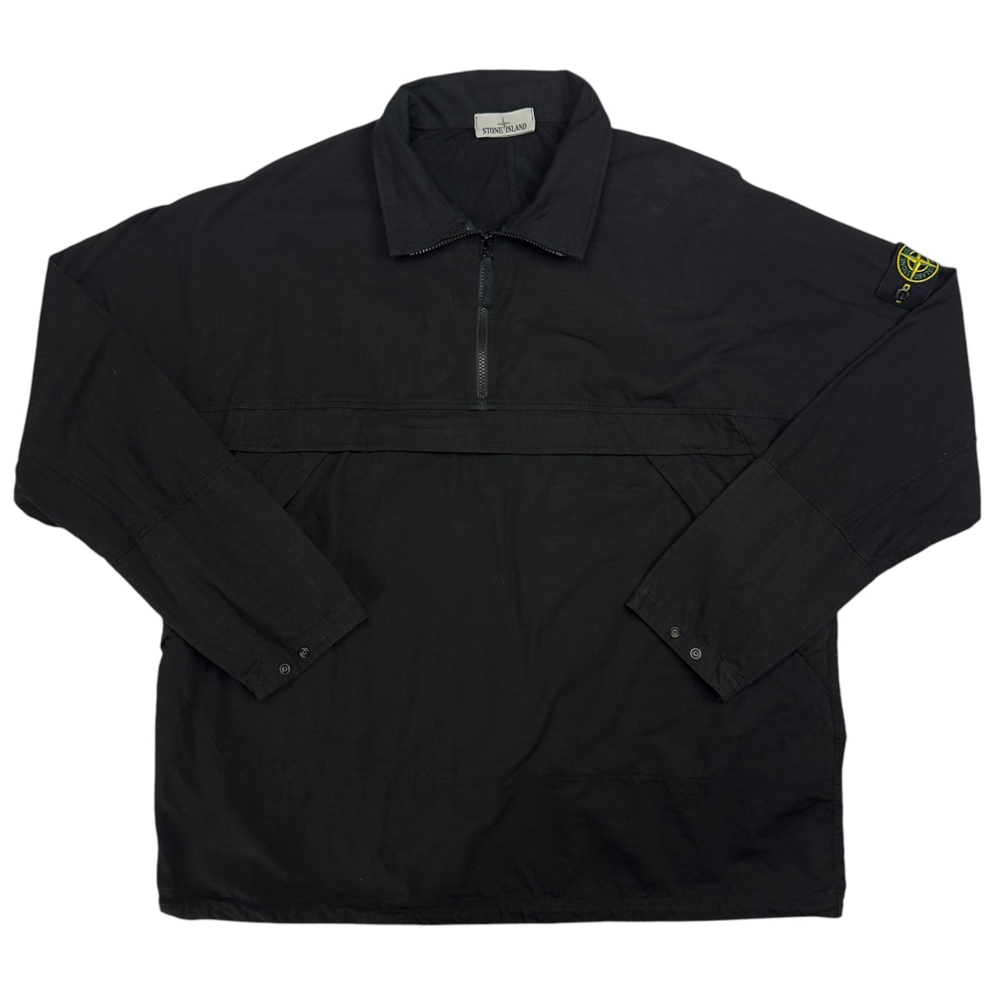 A/W 20 Stone Island Quarter Zip Ripstop Smock - Black
