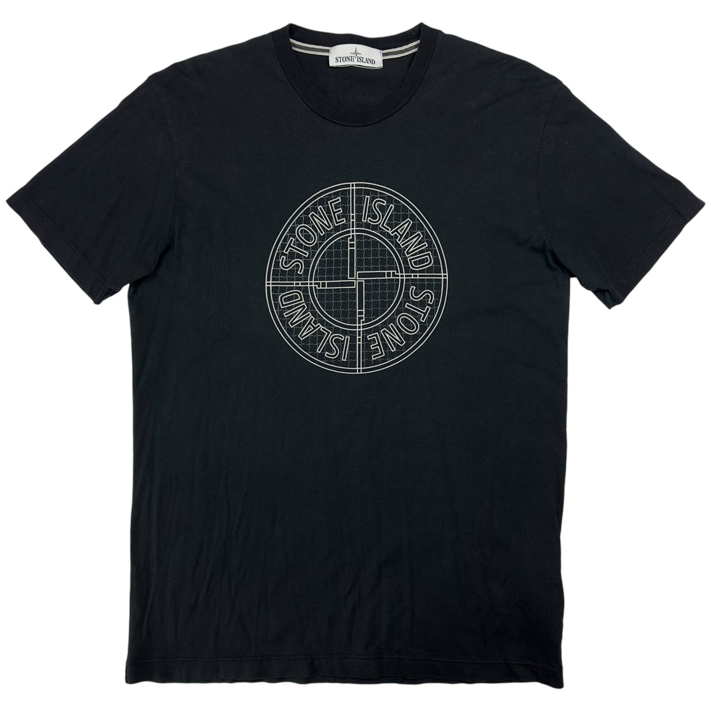 A/W 16 Stone Island Check Pin Logo T-Shirt - Black