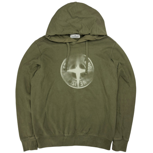 A/W 19 Stone Island Faded Compass Logo Hoodie - Khaki