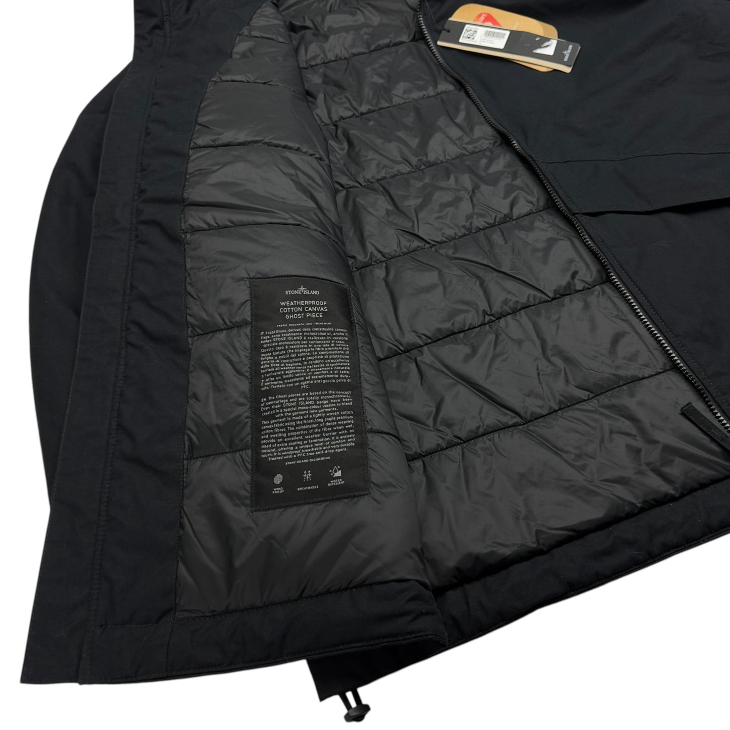 A/W 24 Stone Island Weatherproof Cotton Canvas Ghost Piece with Primaloft Insulation Jacket