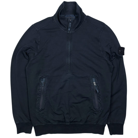 S/S 21 Stone Island Ghost Half Zip Sweater - Navy