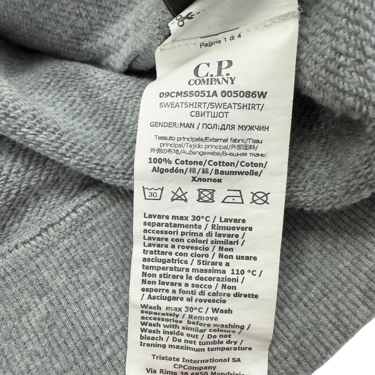 C.P. Company Quarter Zip Sweater - Grey