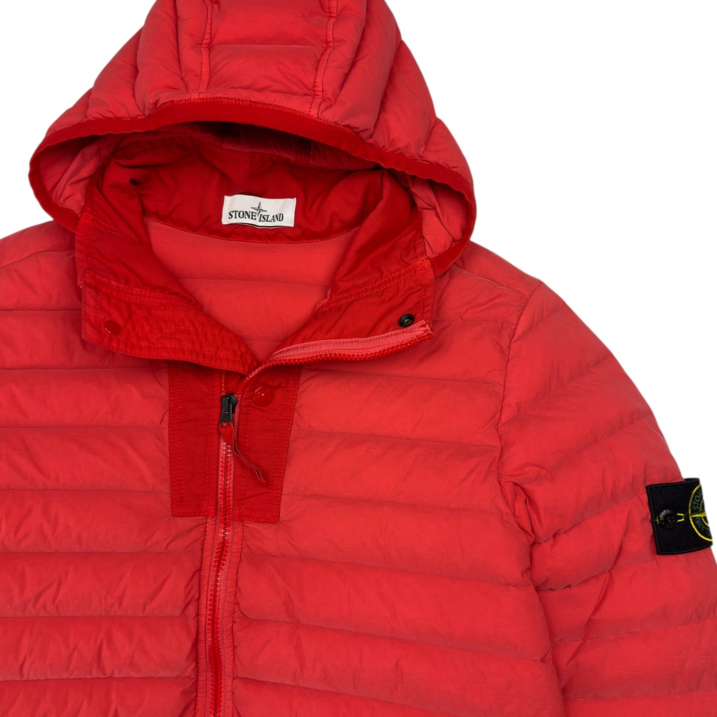 S/S 19 Stone Island Loom Woven Down Chambers Stretch Nylon TC Jacket - Red