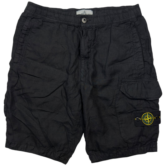 S/S 20 Stone Island Linen Shorts - Black