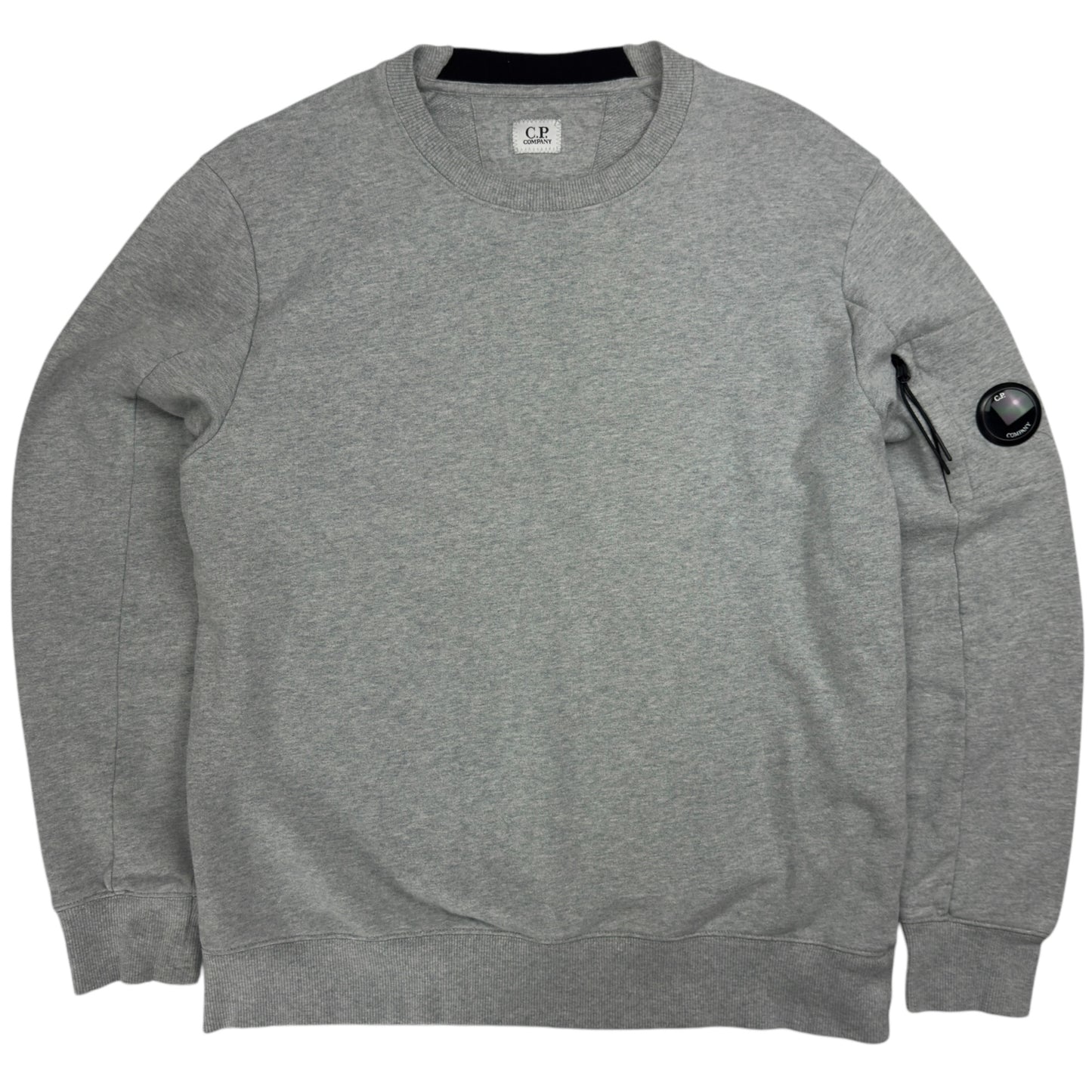 C.P. Company Diagonal Raised Fleece Crewneck Sweater - Grey