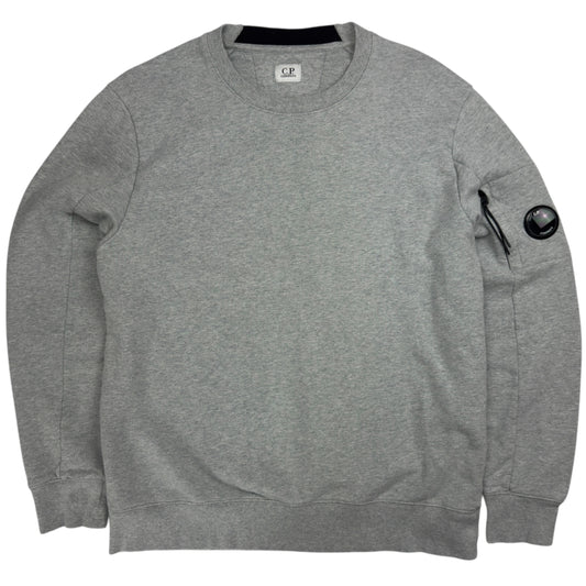 C.P. Company Diagonal Raised Fleece Crewneck Sweater - Grey