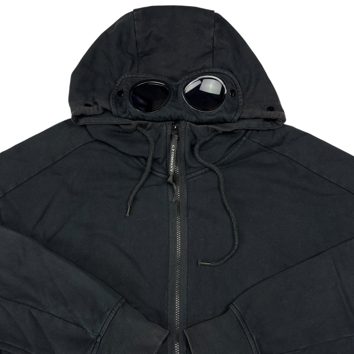 C.P. Company Diagonal Raised Fleece Goggle Full Zip - Black