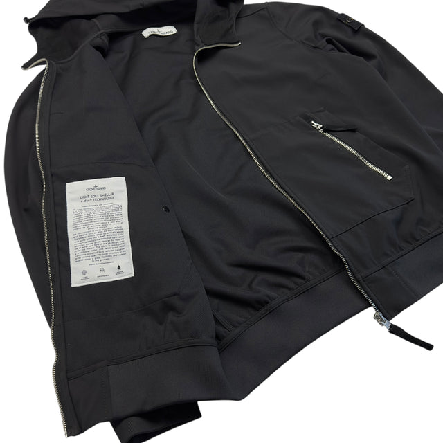 S/S 21 Stone Island Light Soft Shell-R Jacket with e-dye Technology - Black