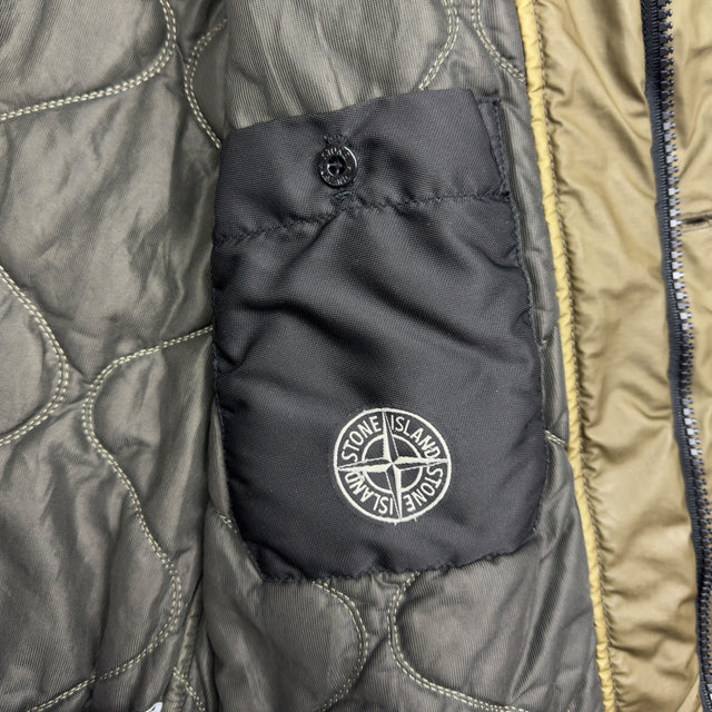 A/W 15 Stone Island Mussola Gommata Shearling Collar Flight Jacket - Khaki