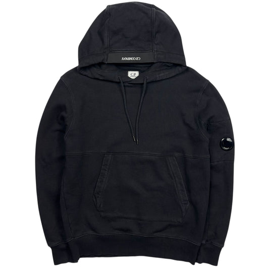 C.P. Company Diagonal Fleece Lens Hoodie - Black