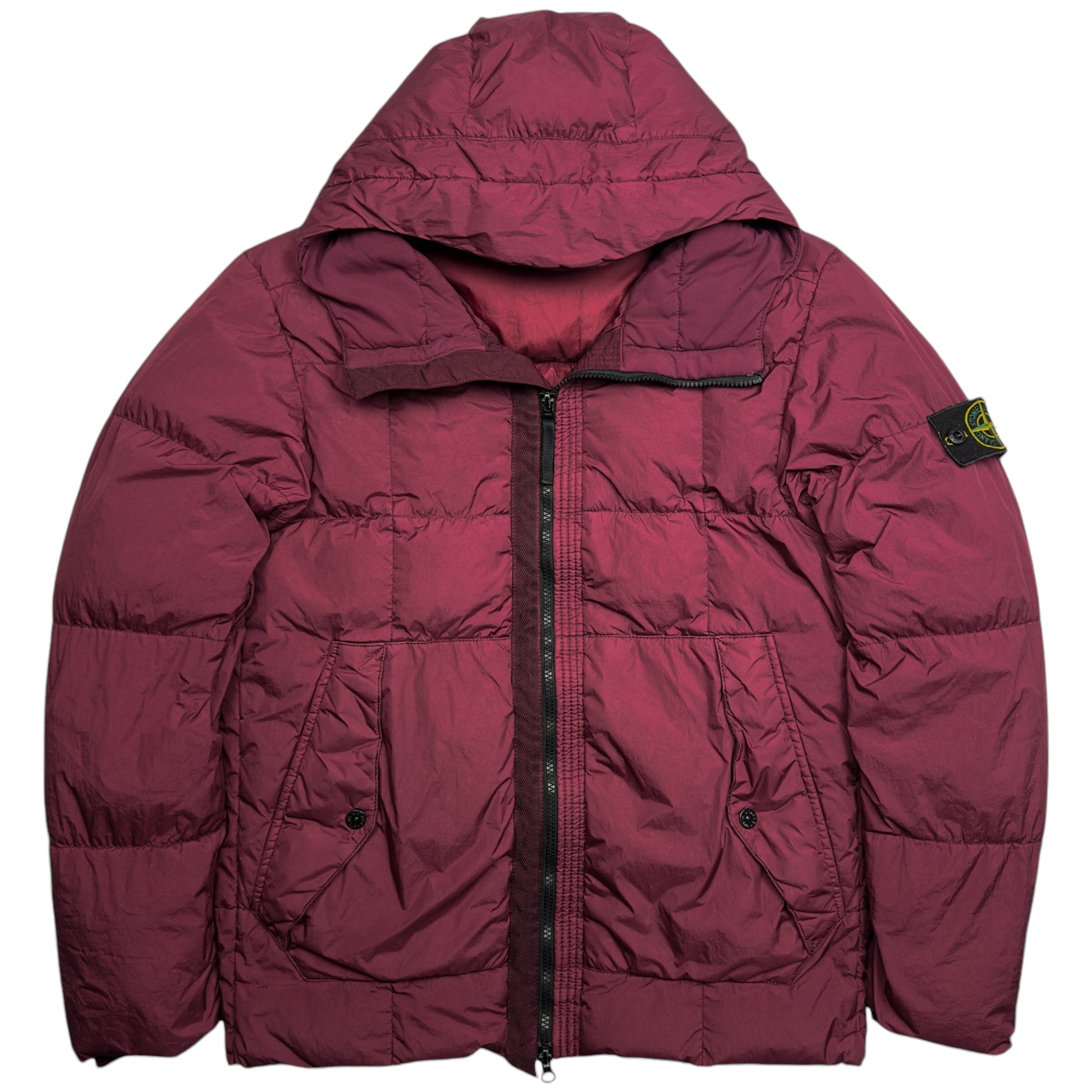 A/W 18 Stone Island Crinkle Reps NY Down Puffer Jacket Burgundy