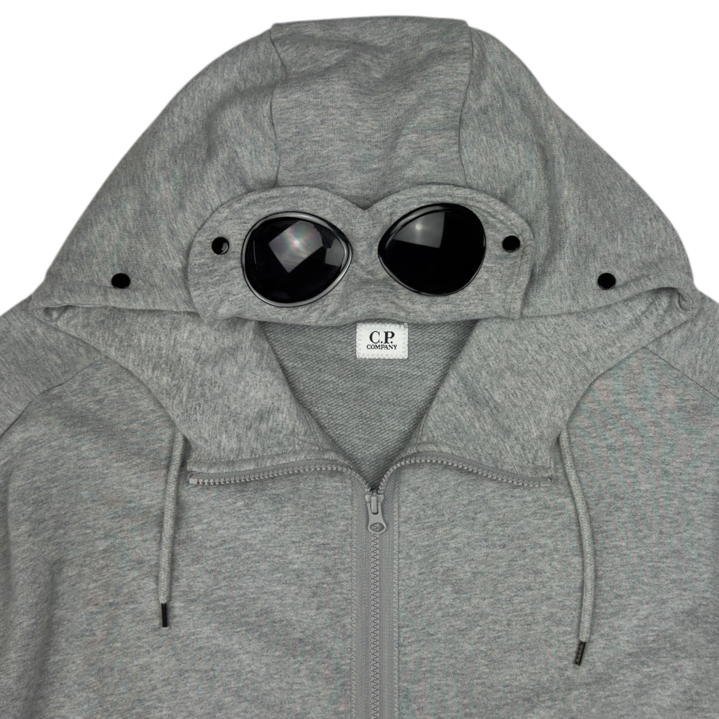 C.P. Company Diagonal Raised Fleece Goggle Full Zip - Grey