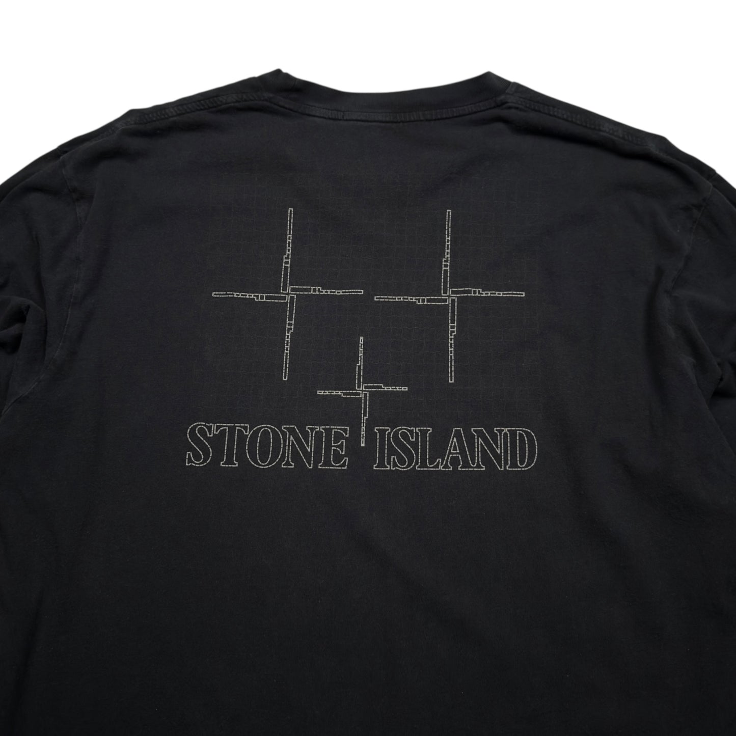 A/W 16 Stone Island Check Grid Print Long Sleeve T-Shirt