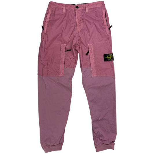 S/S 20 Stone Island Mixed Material Cargo Trousers - Pink