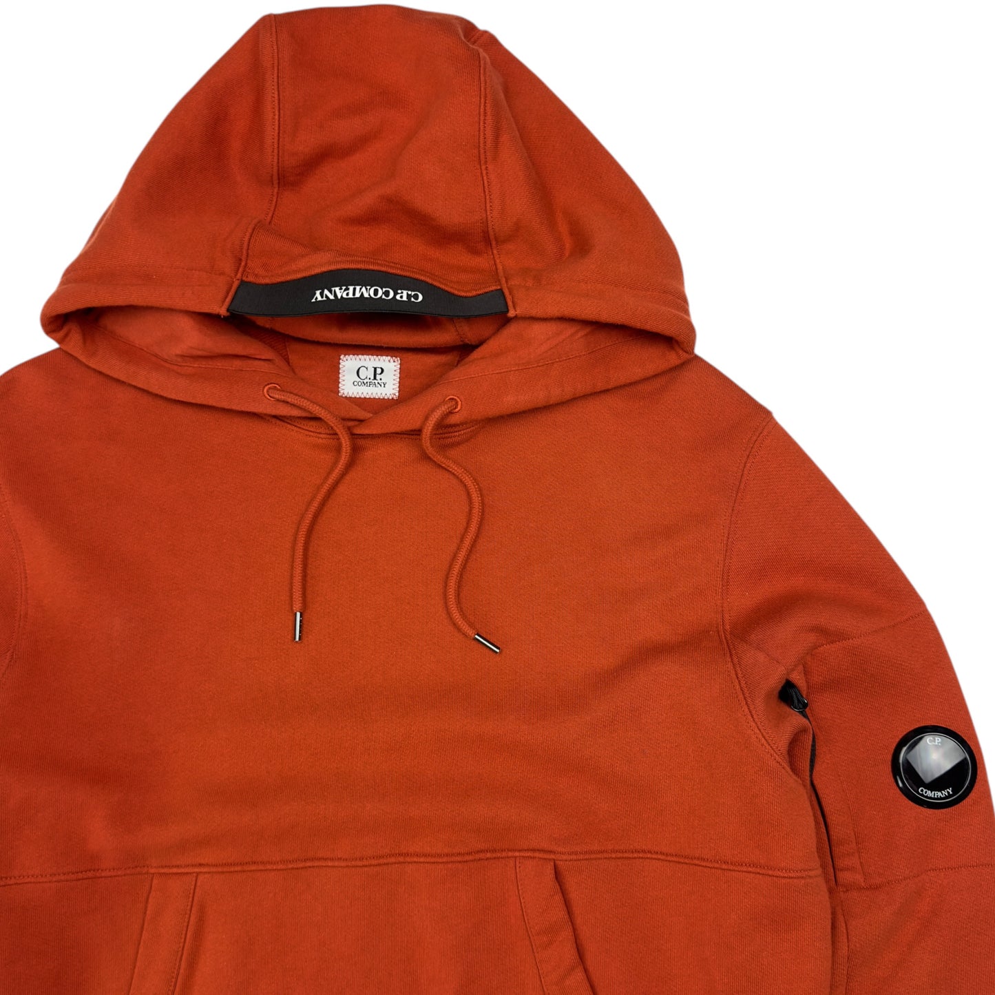 C.P. Company Diagonal Fleece Lens Hoodie - Orange