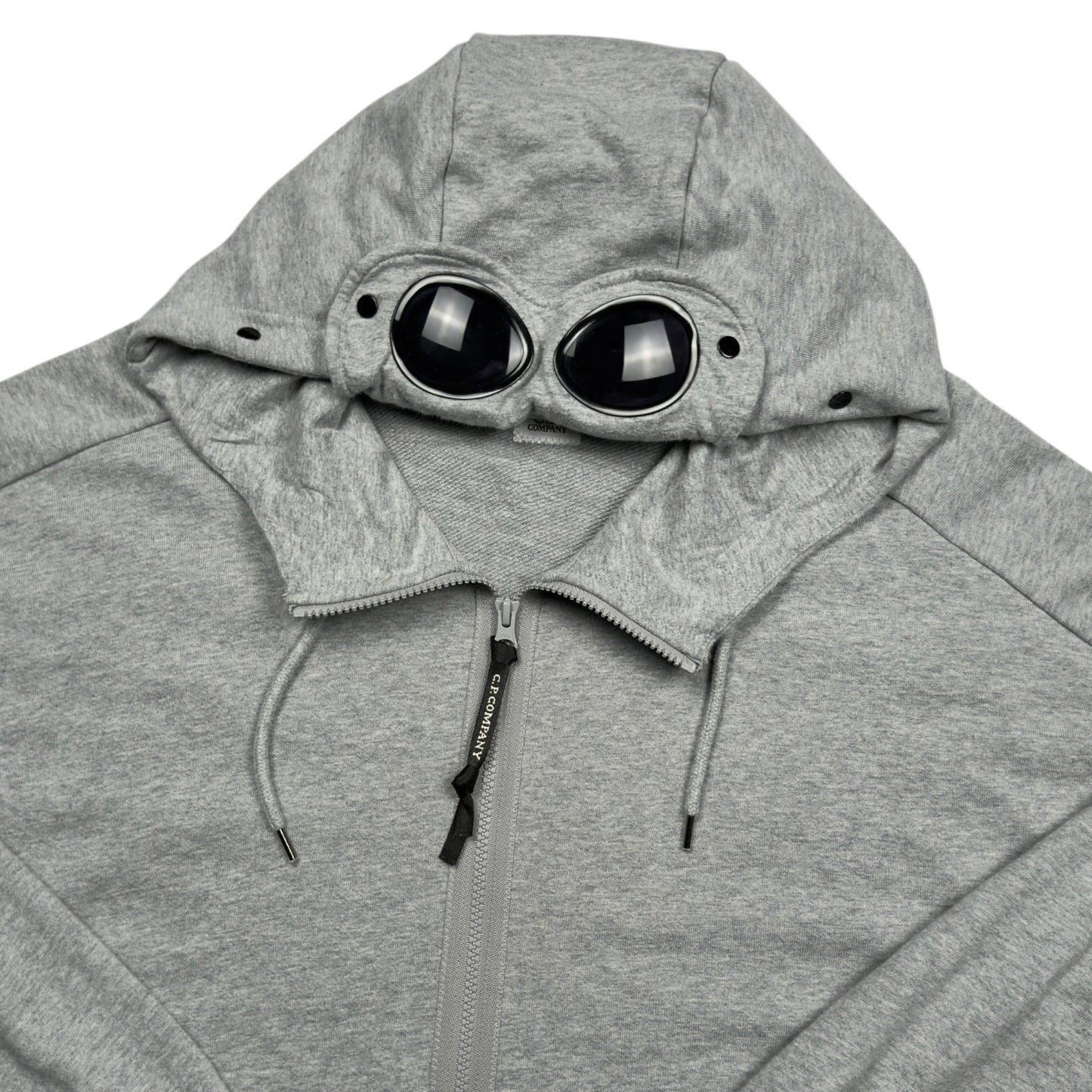 C.P. Company Diagonal Raised Fleece Goggle Full Zip - Grey