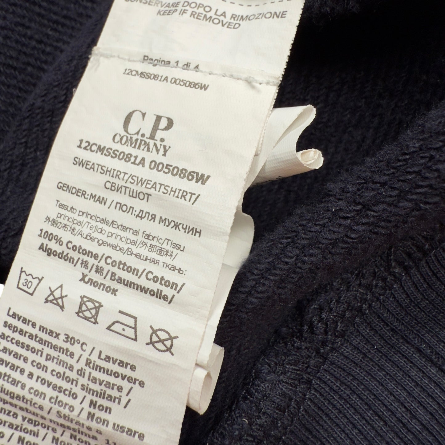 C.P. Company Quarter Zip Sweater - Navy