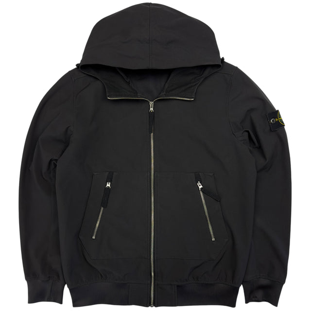 S/S 21 Stone Island Light Soft Shell-R Jacket with e-dye Technology - Black