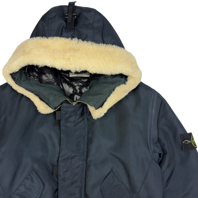 A/W 10 Stone Island Oxford Nylon N3-B Sheepskin Hood Jacket