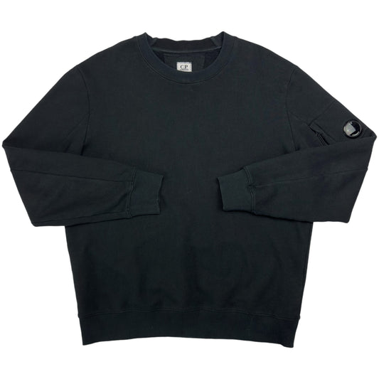 C.P. Company Diagonal Raised Fleece Crewneck Sweater - Black