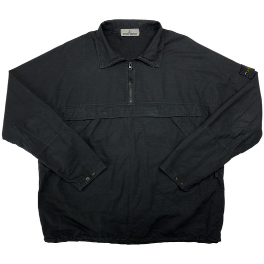 A/W 20 Stone Island Quarterzip Popover Ripstop Smock - Black