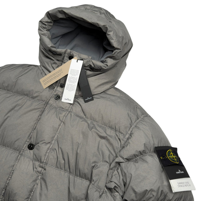 A/W 25 Stone Island Garment Dyed Crinkle Reps NY Hooded Down Parka - Cement Grey