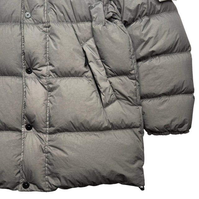 A/W 25 Stone Island Garment Dyed Crinkle Reps NY Hooded Down Parka - Cement Grey