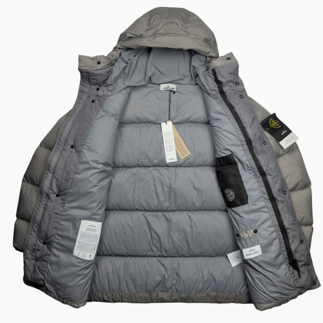 A/W 25 Stone Island Garment Dyed Crinkle Reps NY Hooded Down Parka - Cement Grey