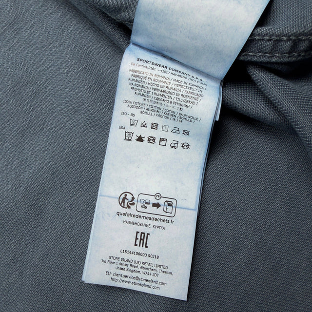 S/S 26 Stone Island Denim Research Light Bull Denim Indigo TC Hooded Jacket - Indigo