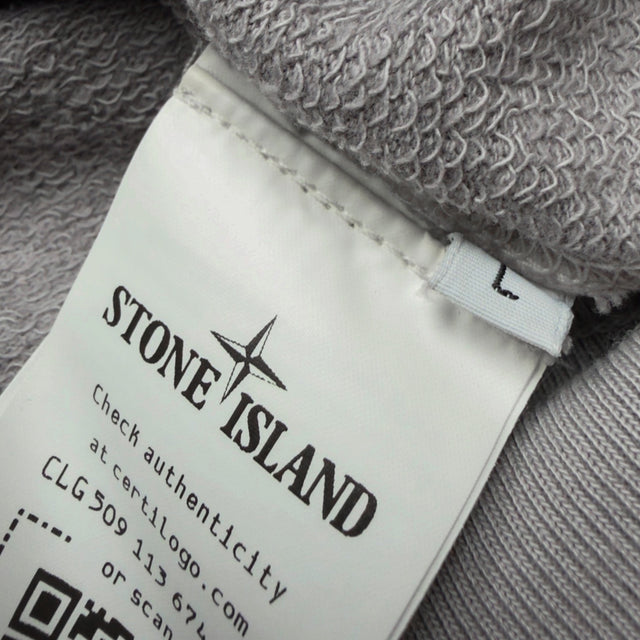 S/S 24 Stone Island Malfilé Fleece ‘OLD’ Treatment Crewneck Sweatshirt - Grey