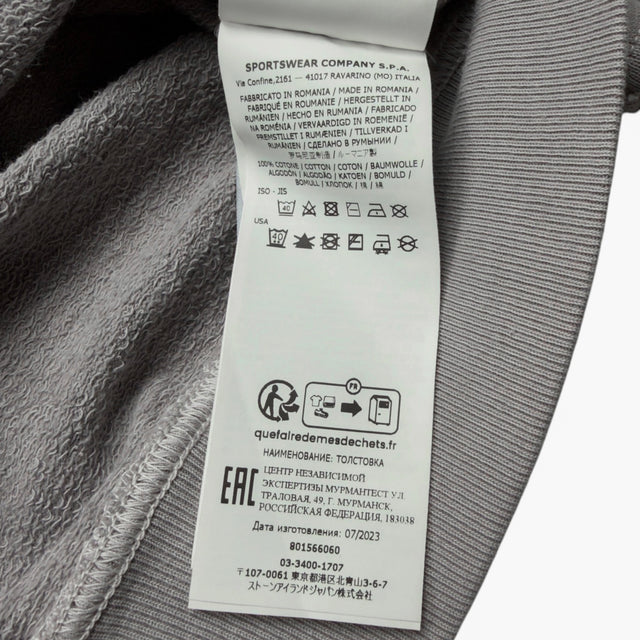 S/S 24 Stone Island Malfilé Fleece ‘OLD’ Treatment Crewneck Sweatshirt - Grey