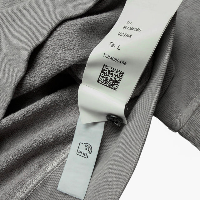 S/S 24 Stone Island Malfilé Fleece ‘OLD’ Treatment Crewneck Sweatshirt - Grey