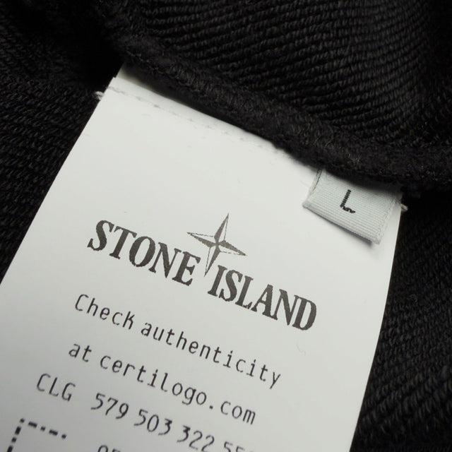 S/S 26 Stone Island Outline Compass Cotton Fleece Sweatshirt - Black