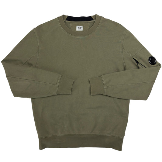 C.P. Company Diagonal Raised Fleece Crewneck Sweater - Khaki