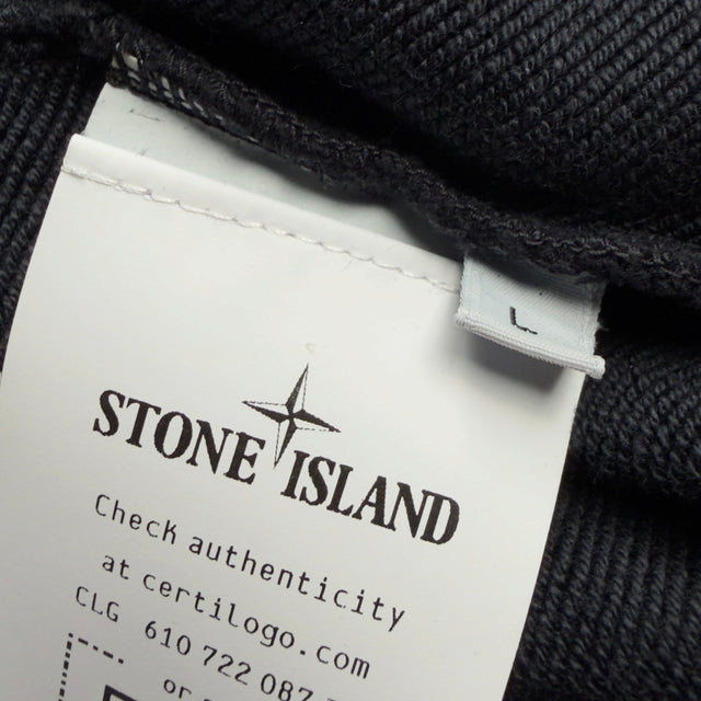 S/S 26 Stone Island Outline Compass Cotton Fleece Sweatshirt - Navy Blue