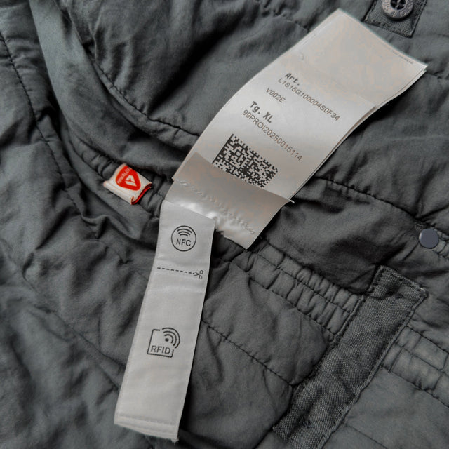 S/S 26 Stone Island Ghost Cotton Linen Quilted TC Primaloft Gilet - Slate Blue