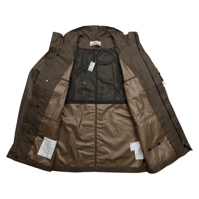 S/S 26 Stone Island Waxed Pigment Cotton Tela Field Jacket - Umber Brown