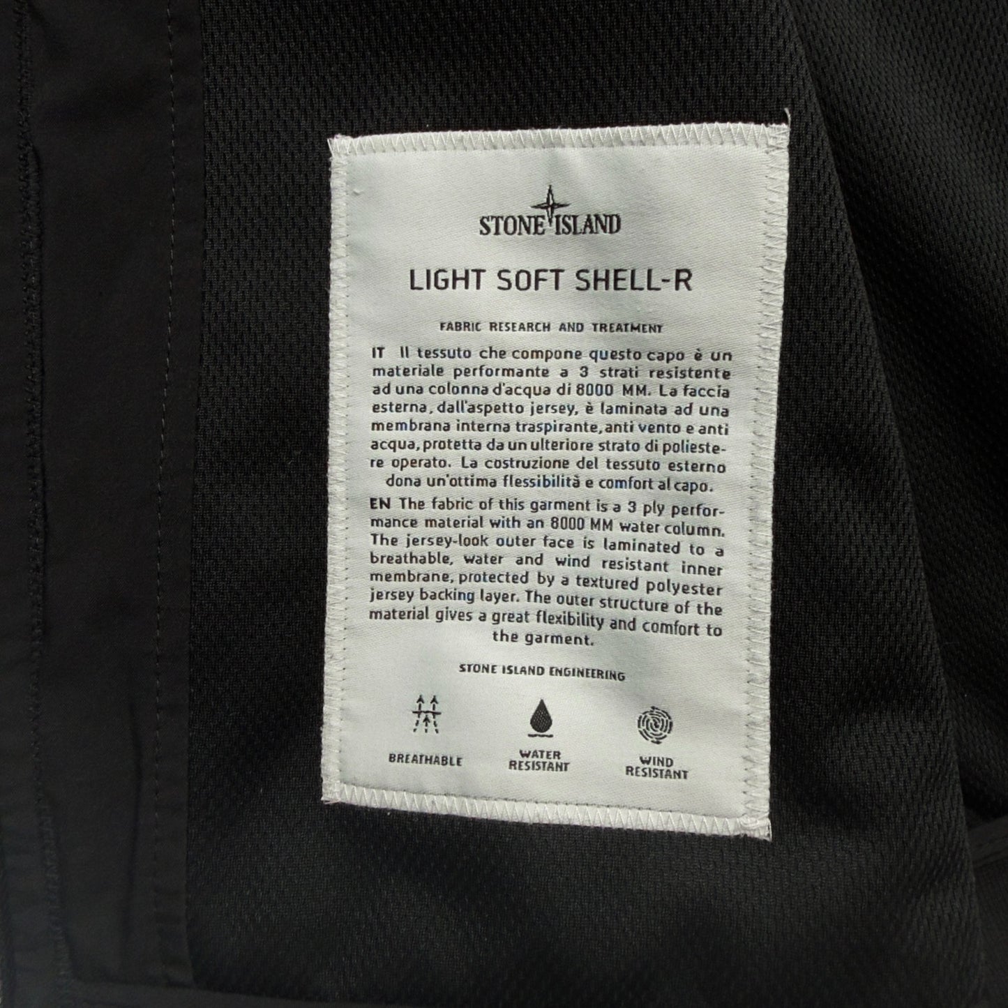 S/S 18 Stone Island Light Soft Shell R Jacket - Black