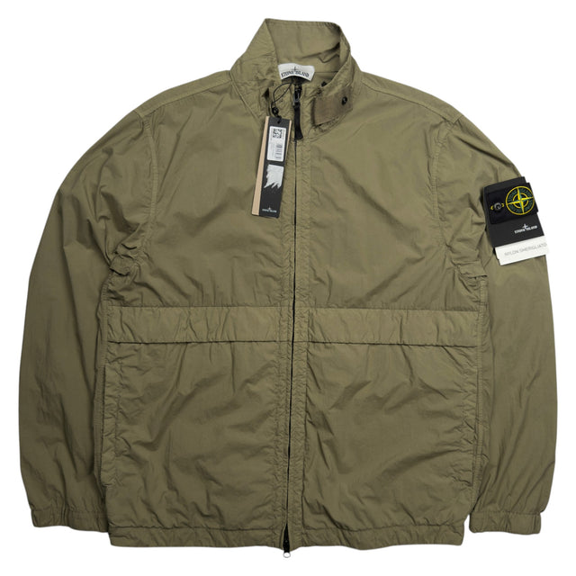 S/S 26 Stone Island Nylon Smerigliato-TC Stand Collar Jacket - Military Green