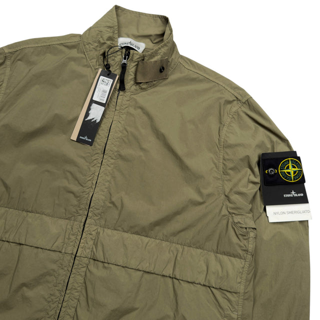S/S 26 Stone Island Nylon Smerigliato-TC Stand Collar Jacket - Military Green