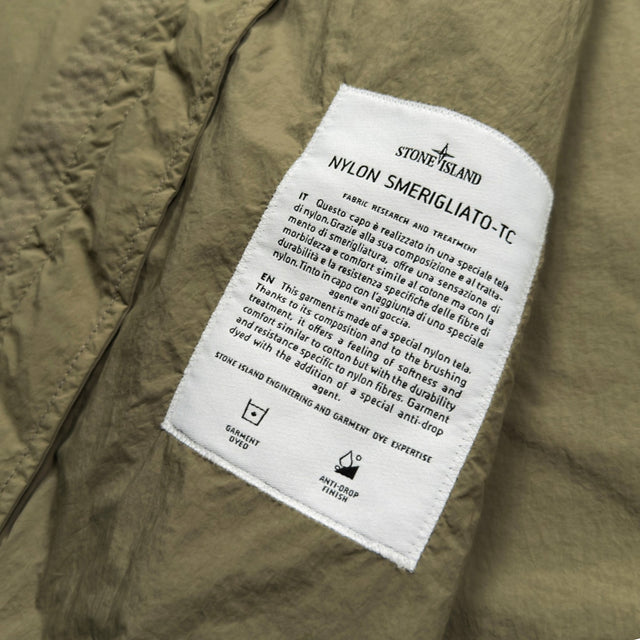S/S 26 Stone Island Nylon Smerigliato-TC Stand Collar Jacket - Military Green