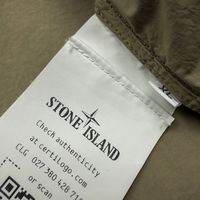 S/S 26 Stone Island Nylon Smerigliato-TC Stand Collar Jacket - Military Green