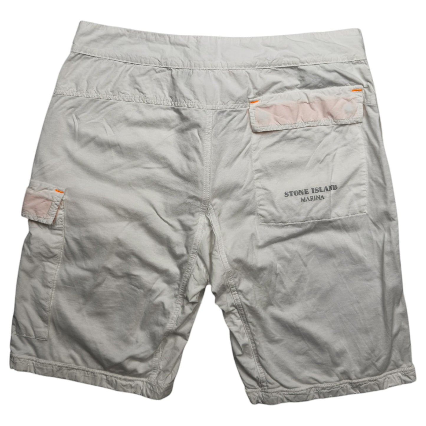 S/S 16 Stone Island Marina Reflective Spellout Bermuda Shorts
