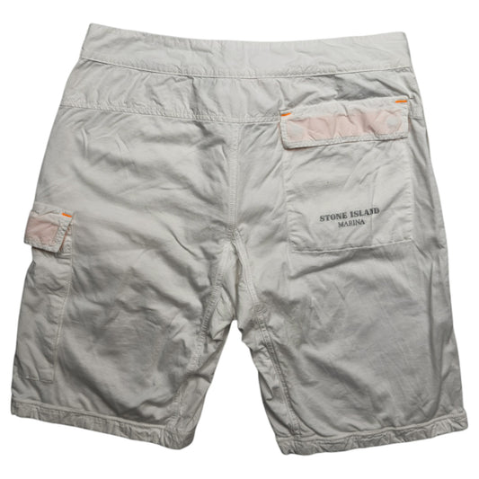S/S 16 Stone Island Marina Reflective Spellout Bermuda Shorts