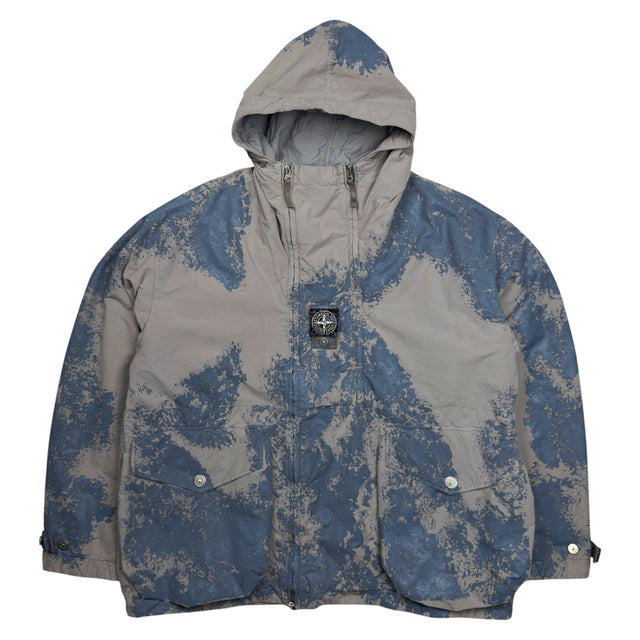 A/W 26 Stone Island Hand Painted David Light-TC Hooded Jacket - Grey & Blue