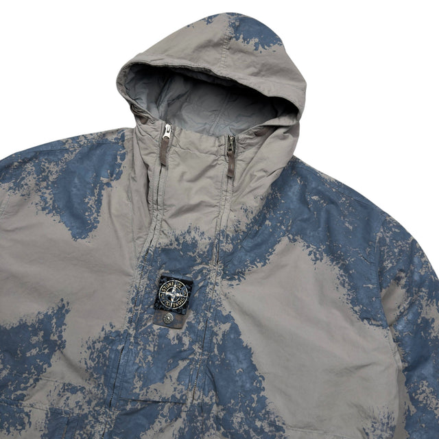 A/W 26 Stone Island Hand Painted David Light-TC Hooded Jacket - Grey & Blue