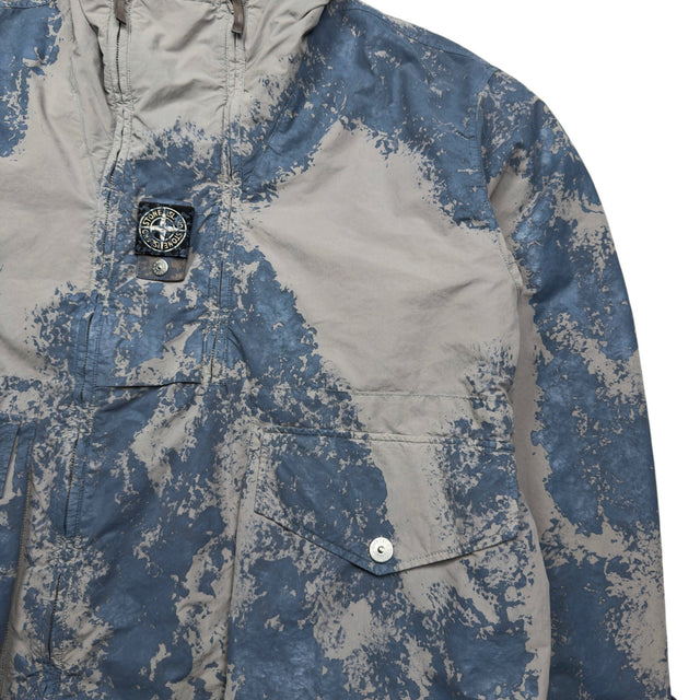 A/W 26 Stone Island Hand Painted David Light-TC Hooded Jacket - Grey & Blue