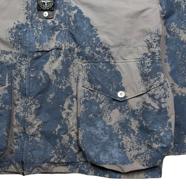 A/W 26 Stone Island Hand Painted David Light-TC Hooded Jacket - Grey & Blue